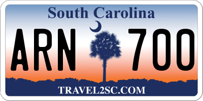 SC license plate ARN700