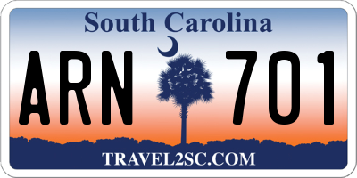 SC license plate ARN701