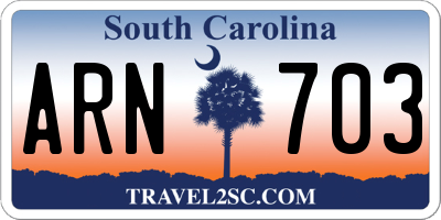 SC license plate ARN703