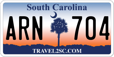 SC license plate ARN704