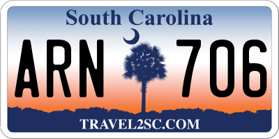 SC license plate ARN706