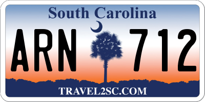 SC license plate ARN712