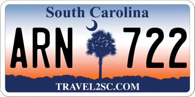 SC license plate ARN722