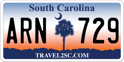 SC license plate ARN729