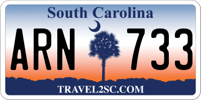 SC license plate ARN733