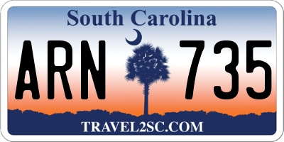 SC license plate ARN735