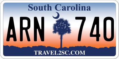 SC license plate ARN740