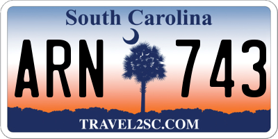 SC license plate ARN743