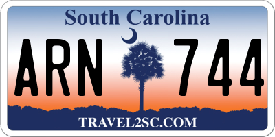 SC license plate ARN744
