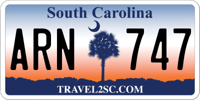 SC license plate ARN747
