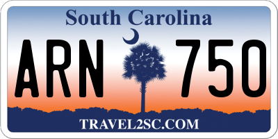 SC license plate ARN750