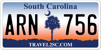 SC license plate ARN756