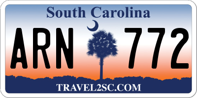 SC license plate ARN772
