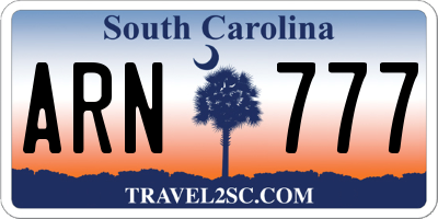 SC license plate ARN777