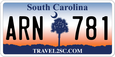SC license plate ARN781