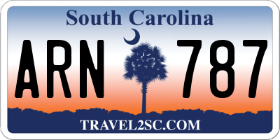 SC license plate ARN787