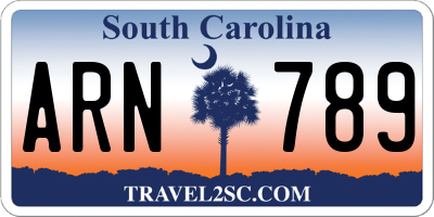 SC license plate ARN789