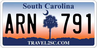 SC license plate ARN791