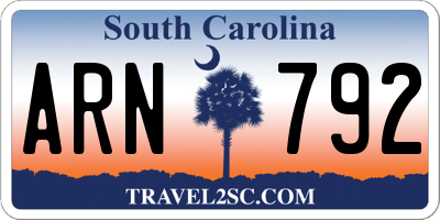 SC license plate ARN792