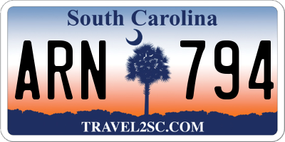 SC license plate ARN794