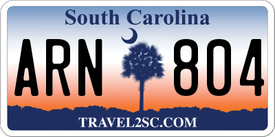SC license plate ARN804
