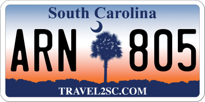 SC license plate ARN805