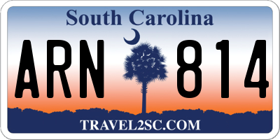 SC license plate ARN814