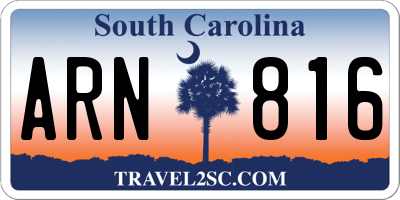 SC license plate ARN816