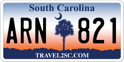SC license plate ARN821