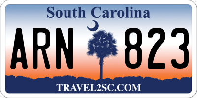 SC license plate ARN823