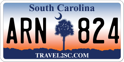 SC license plate ARN824