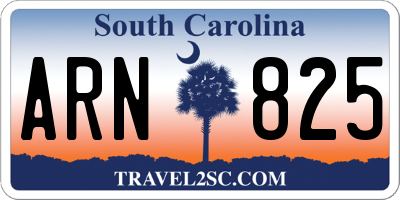 SC license plate ARN825