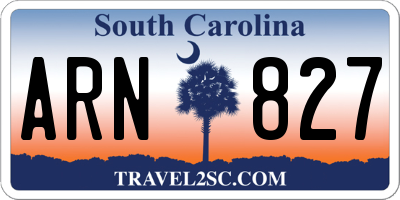 SC license plate ARN827