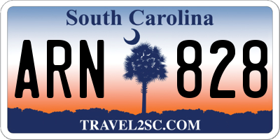 SC license plate ARN828