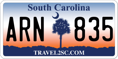 SC license plate ARN835