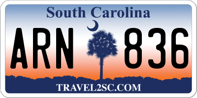 SC license plate ARN836