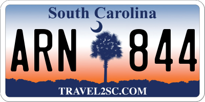 SC license plate ARN844