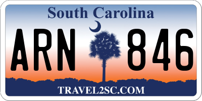 SC license plate ARN846