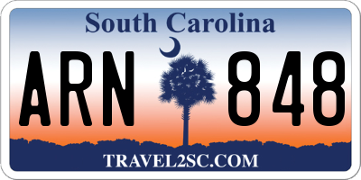 SC license plate ARN848
