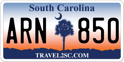 SC license plate ARN850