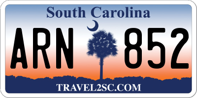SC license plate ARN852