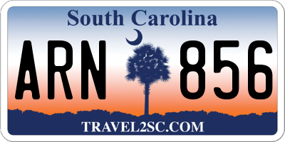 SC license plate ARN856