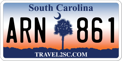 SC license plate ARN861