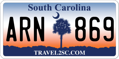 SC license plate ARN869