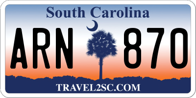 SC license plate ARN870
