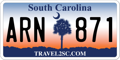 SC license plate ARN871