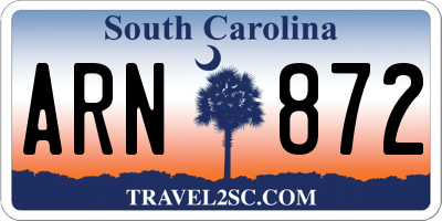 SC license plate ARN872