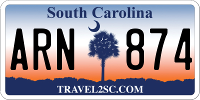 SC license plate ARN874