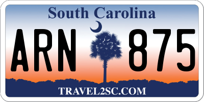 SC license plate ARN875
