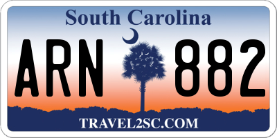 SC license plate ARN882